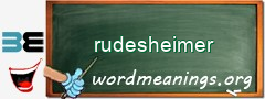 WordMeaning blackboard for rudesheimer